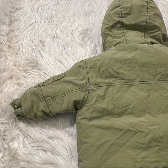 London Fog Puffer Coat Green Fleece Lined - Picture 13 of 15